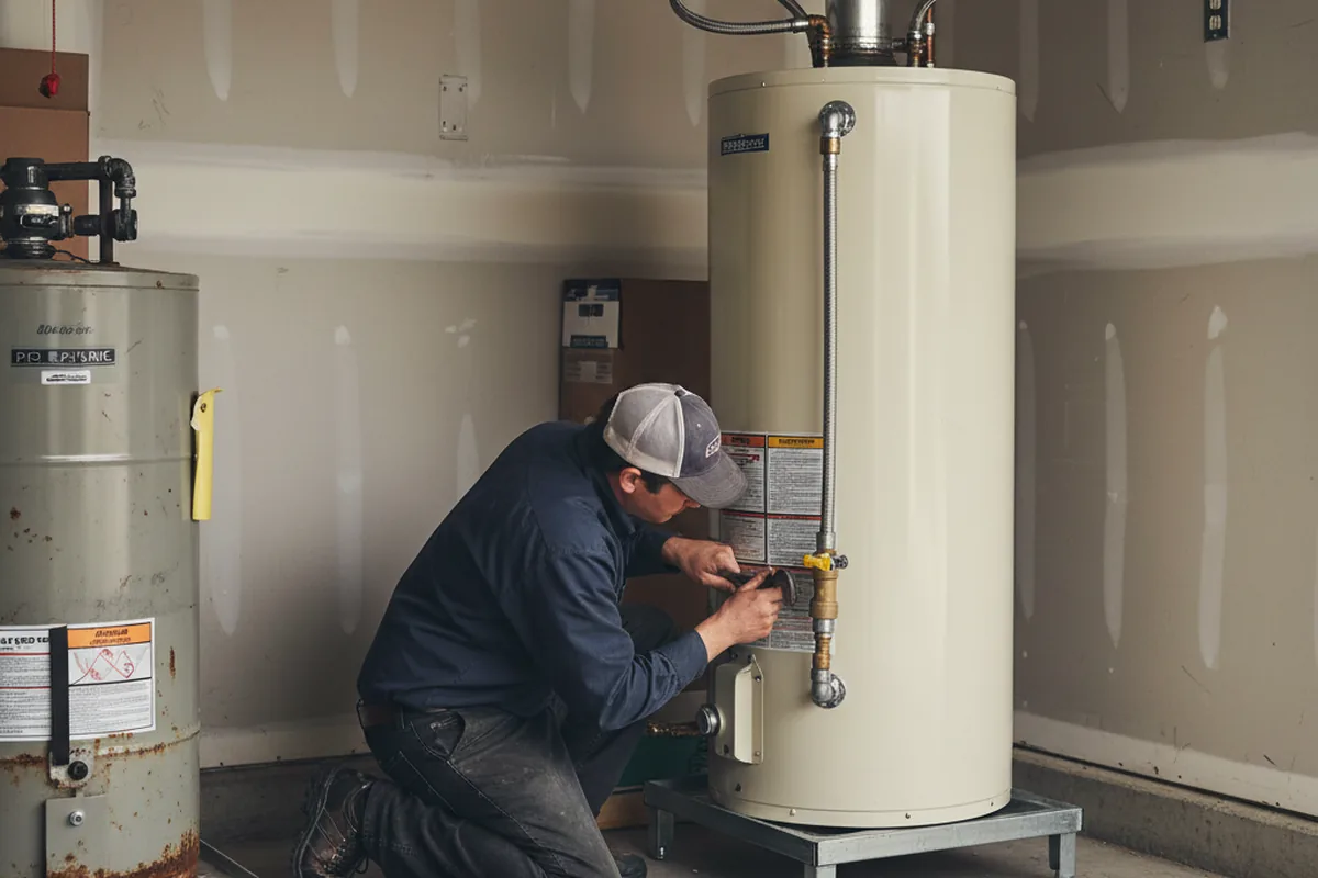 Water heater and shutoff valve replacement in Clio